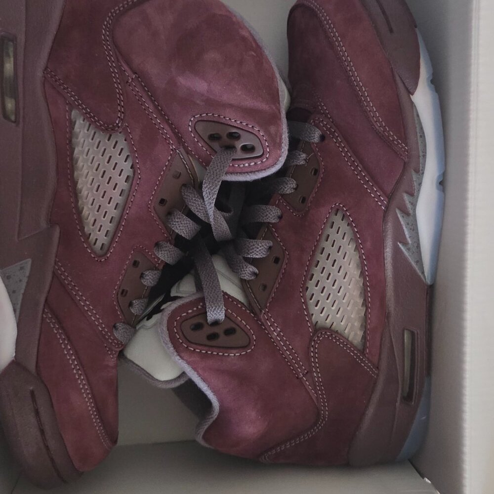Burgundy Jordans 5